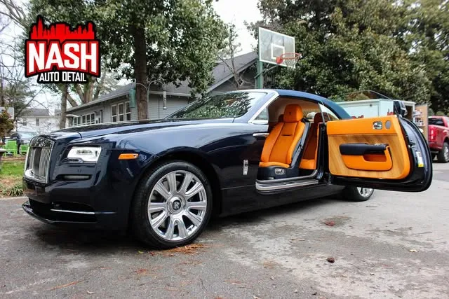 Rolls-Royce Dawn with orange interior after detailing and film